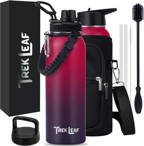 Travel Water Bottle with 3 Lids (Spout, Straw, Flip) Leak Proof, Quality, Vacuum Insulated, Stainless Steel (Twilight, 22 oz) in Saudi Arabia