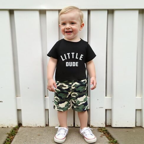 Toddler Baby Boy Summer Clothes Tops Camouflage Shorts 2Pcs Outfits | 12-18 Months,18-24 Months,2T 3T 4T 5T 6T,Kids,Letter Print,Short Sleeve,Boys Clothing in Saudi Arabia