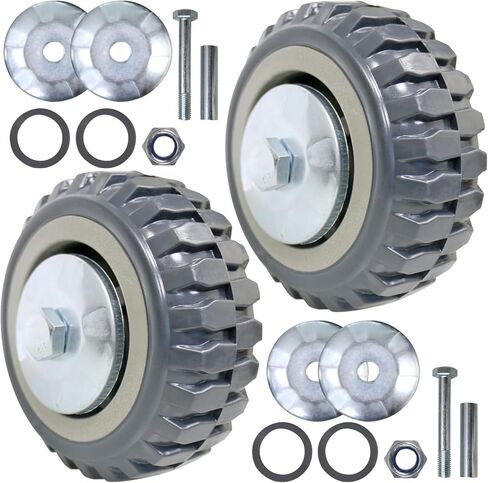 URBEST 4 Inch Caster Wheels Single Wheel Load Capacity 440lb Heavy Duty Casters Push Cart Wheels Shelf Replacement Wheels Industrial Castor Wheels for Carts,Furniture and Workbench (M:4 Inch,Grey) in Kuwait