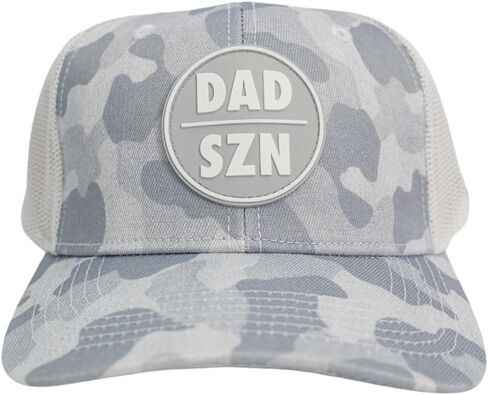 Grey Camo Trucker Hat, Breathable Fabric, Adjustable Snap Back, Camouflage Pattern in Saudi Arabia