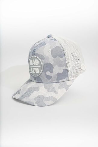 Grey Camo Trucker Hat, Breathable Fabric, Adjustable Snap Back, Camouflage Pattern in Saudi Arabia