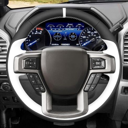 MEWANT Microfiber Leather DIY Car Steering Wheel Cover for Ford F-150 2015-2020 / F-250 2017-2021 / F-350 2017-2021 / F-450 2017-2021 / F-550 2017-2021 /F-600 2020-2021/F-650 2021/F-750 2021 for Ford in Saudi Arabia