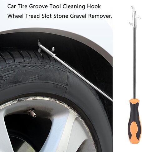 مزيل أحجار إطارات السيارات السنانير Auto Tyro Groove Cleaning Tool Wheel Tread Slot Stone Remover for Car Motor Bike in Kuwait