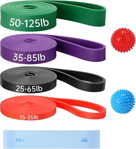 نطاقات المقاومة للعمل بها ، 6 حزم نطاقات التمرين ، نطاقات التمرين ، اسحب فرق المساعدة لتدريب الجسد التدريب على العلاج الطبيعي للرجال والنساء in Kuwait