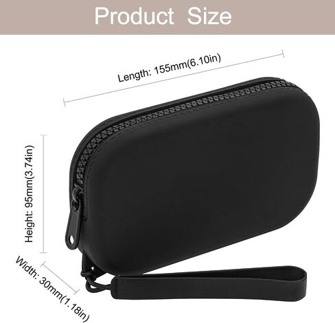 Small Silicone Multifunctional Essential Bag Portable Travel Makeup Bag for Women Men Cards Cash Bag Zipper Pouch (Black) in Saudi Arabia