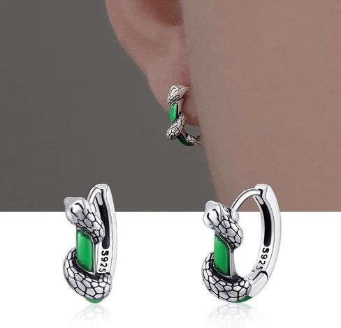 Women's Vintage Animal Crystal Dangle Earrings - Small Snake Shape Snake Earrings, Adorned with Zirconia - Gold Plated Hypoallergenic Jewelry, Suitable for Men and Women in Saudi Arabia