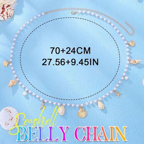 الذهب الذهب المليء بالسلسلة النجمة SASHELL TASSEL BELLY سلسلة الصيف بيكيني المجوهرات الجسم للنساء in Saudi Arabia