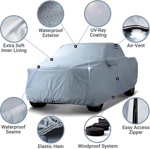 ICArcover يناسب 2016-2025 Toyota Tacoma Xtracab/Access CAB ، 6.1 قدم سرير سرير تغطية السيارات من أجل النموذج المبطن أغطية حماية السيارات الخارجي بالكامل in Saudi Arabia