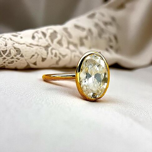 1 أو 2 أو 3 أو 3CT OVAL CUT SOLITAIRE ، خاتم الخطوبة - الزركونيا المكعب (CZ) في الفضة الإسترليني/الذهب 14 كيلو ، خاتم الزفاف الحديث ، هدية الزفاف اللذيذة in Saudi Arabia