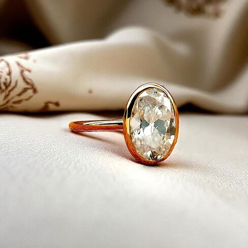 1 أو 2 أو 3 أو 3CT OVAL CUT SOLITAIRE ، خاتم الخطوبة - الزركونيا المكعب (CZ) في الفضة الإسترليني/الذهب 14 كيلو ، خاتم الزفاف الحديث ، هدية الزفاف اللذيذة in Saudi Arabia