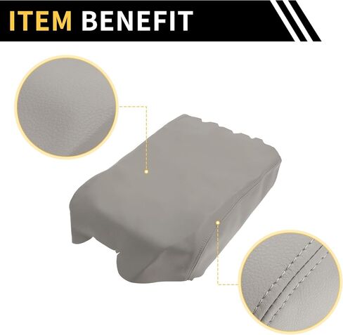 Console Lid Armrest Cover for Toyota Tundra 2007-2013 Tahoe Middle Console Pad Armrest Protector Microfiber Leather with Grey in Saudi Arabia
