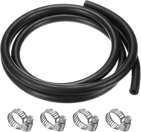 Fuel Line Hose, 5mm ID 11mm OD 4.9ft Length, NBR Rubber High Pressure Heat Resistant Gas Line Hose Oil Hose W 4pcs Clamps for Automotive Fuel Systems/Steam Emission/Engines in Saudi Arabia