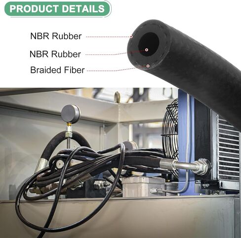 Fuel Line Hose, 5mm ID 11mm OD 4.9ft Length, NBR Rubber High Pressure Heat Resistant Gas Line Hose Oil Hose W 4pcs Clamps for Automotive Fuel Systems/Steam Emission/Engines in Saudi Arabia