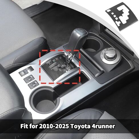 Voodonala for 4Runner من ألياف الكربون الحقيقية ناقل الحركة ناقل الحركة عصا محدد رافعة لوحة الكسوة لـ 2010-2025 Toyota 4runner الملحقات الداخلية، قطعة واحدة in Kuwait
