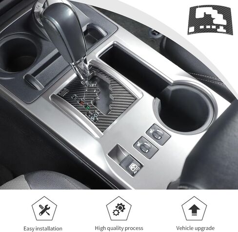 Voodonala for 4Runner من ألياف الكربون الحقيقية ناقل الحركة ناقل الحركة عصا محدد رافعة لوحة الكسوة لـ 2010-2025 Toyota 4runner الملحقات الداخلية، قطعة واحدة in Kuwait