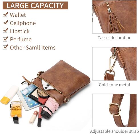SENDEFN Crossbody Purse for Women Lightweight Medium Trendy Leather Crossbody Bag Women's Shoulder Handbags with Tassel in Saudi Arabia