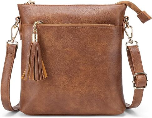 SENDEFN Crossbody Purse for Women Lightweight Medium Trendy Leather Crossbody Bag Women's Shoulder Handbags with Tassel in Saudi Arabia