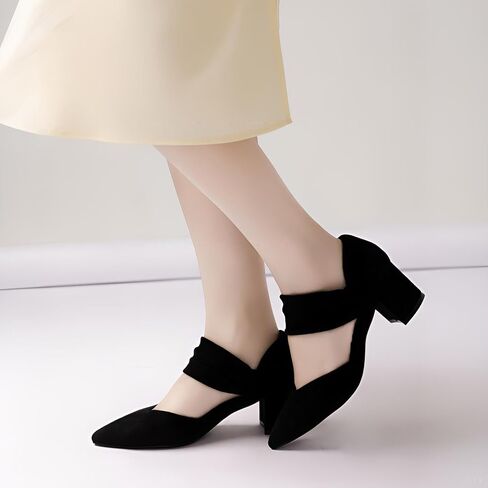 Women's Comfortable Mid High Heel Dress Shoes for Party & Evening,Stable and Supportive in Kuwait