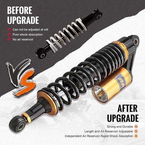 GZYF 14.75 Inch 375mm 2PCS Universal Air Shock Absorbers for HONDA for Kawasaki Dirt Bike Gokart Moped Quad Rear Suspension in Saudi Arabia