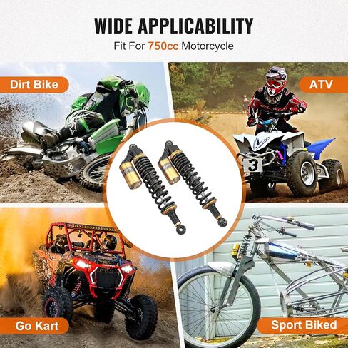 GZYF 14.75 Inch 375mm 2PCS Universal Air Shock Absorbers for HONDA for Kawasaki Dirt Bike Gokart Moped Quad Rear Suspension in Saudi Arabia