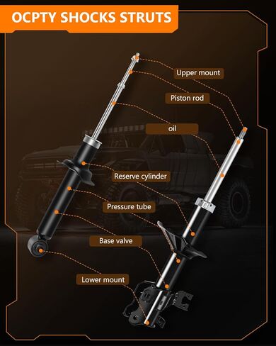 Shocks and Struts Front and Rear for Nissan,OCPTY Shock Absorbers Fits 1995 1996 1997 1998 for Nissan 200SX,1995-1999 for Nissan SentraAutomotive Replacement Struts 333219 333220 341194(Set of 4) in Saudi Arabia