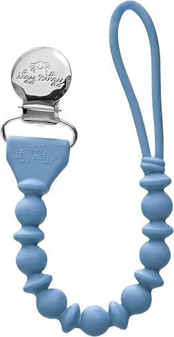 Itzy Ritzy Silicone Pacifier Clip; 100% Food Grade Silicone Pacifier Strap with Clip Keeps Pacifiers, Teethers & Small Toys in Place; Features One-Piece Design & Silicone Cord (Toast Ombre) in Kuwait
