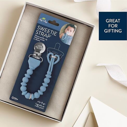 Itzy Ritzy Silicone Pacifier Clip; 100% Food Grade Silicone Pacifier Strap with Clip Keeps Pacifiers, Teethers & Small Toys in Place; Features One-Piece Design & Silicone Cord (Toast Ombre) in Kuwait