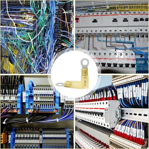 200PCS Heat Shrink Ring Connectors kit, Marine Grade Ring Terminals, Waterproof Electrical Connectors for Automotive (Incl.#10,1/4",5/16",3/8" Eyelet Connectors) in Kuwait