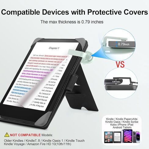 Remote Control Page Turner for Kindle Paperwhite Colorsoft Scribe Oasis,Kindle Accessories Compatible Kindle with Protective Case,Page Turner for iPad Tablet Phone Reading,Camera Video Remote Triggers in Kuwait