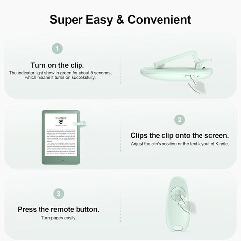 Remote Control Page Turner for Kindle Paperwhite Colorsoft Scribe Oasis,Kindle Accessories Compatible Kindle with Protective Case,Page Turner for iPad Tablet Phone Reading,Camera Video Remote Triggers in Kuwait