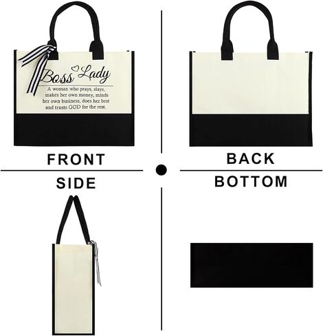 Personalized Canvas Initial Tote Bags,Embroidery Monogram with Leather Handle,Present Suitable for Mom,Wedding,Beach in Saudi Arabia