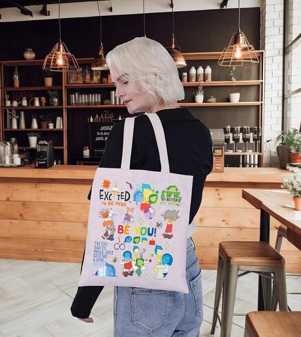 G2TUP Joy & Sadness & Fear Canvas Tote Bag Anger & Disgust Fans Gift I'm Too Sad To Walk Shoulder Bag Joy & Sadness Merch in Saudi Arabia