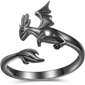 925 Sterling Silver Dragon Rings for Women - Cute Open Adjustable Dinosaur Ring Jewelry,Wrap Thumb Dragon Ring Christmas Gift for Teen in Kuwait
