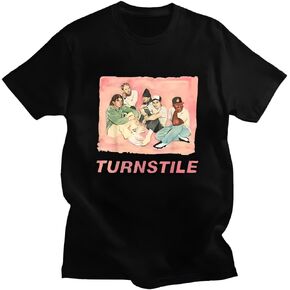 Turnstile American Hardcore Punk Harajuku Print Loose Casual Wild T-Shirt Black in Saudi Arabia