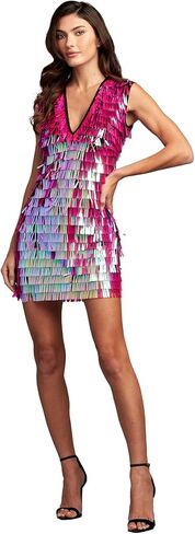 Tadashi Shoji Birdie Sequin Fringe Mini Dress-HOTPK-12 Pink in Saudi Arabia