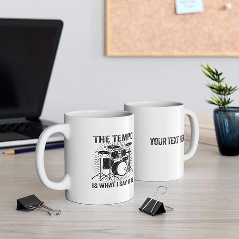 Panvola The Tempo Is What I Say It Is Drummers Gifts Drum Player Musicians Drummer Brother Boyfriend Friend Band Ceramic Mug (White) in Saudi Arabia
