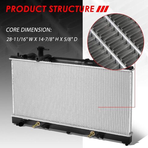 Auto Dynasty Radiator Compatible with 03-08 Mazda 6 3.0L V6 AT, DPI 2672 Factory Style 1-Row Cooling Radiator, Aluminum Core in Saudi Arabia