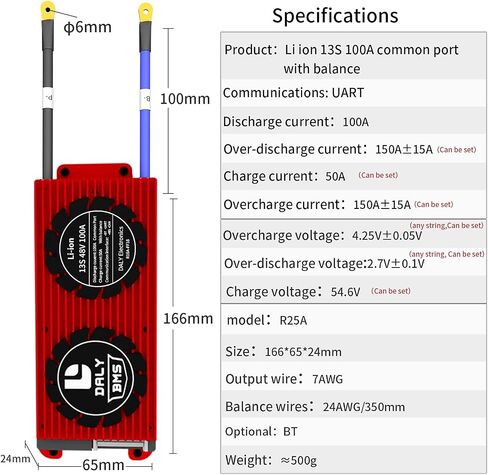 DALY Smart BMS Li-ion 20S 72V 150A with Programmable Bluetooth Module and Common Port Cooling Fan in Saudi Arabia