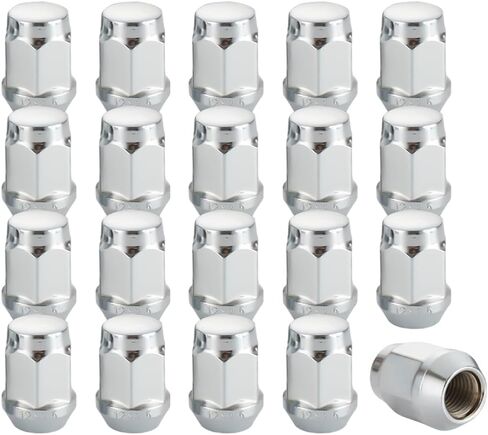 M12x1.5 Car Bulge Acorn Lug Nuts, 20PCS Carbon Steel Closed End Automotive Lug Nut, Vehicle Wheel Nut Replacement Accessories, Compatible with Lacrosse Equinox Impala (Black) in Kuwait