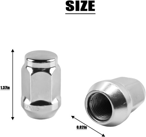 M12x1.5 Car Bulge Acorn Lug Nuts, 20PCS Carbon Steel Closed End Automotive Lug Nut, Vehicle Wheel Nut Replacement Accessories, Compatible with Lacrosse Equinox Impala (Black) in Kuwait