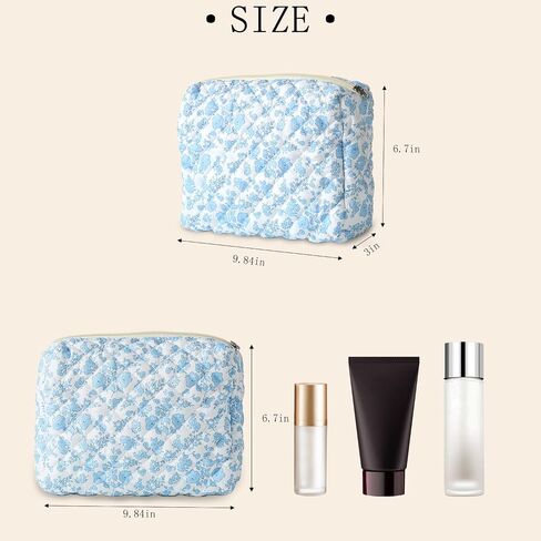 حقيبة مكياج 2pcs للنساء أكياس مستحضرات التجميل مجموعة أكياس الأزياء حقيبة مكياج كيس مكياج لطيف لمحفظة حقيبة تخزين السوستة فرش الفراغ الجمالية حقيبة سيارات للسيارات الأساسية (Rose Red) in Kuwait