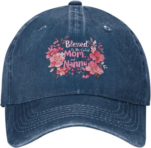 Blessed to Be Called Mom and Nanny Adjustable Classic Cowboy Baseball Cap Men Women Casual Dad Hat2 Navy Blue in Saudi Arabia