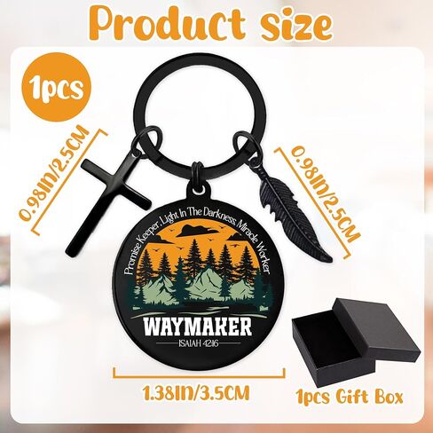Inspirational Christian Keychains Gifts for Men - Religious Keyrings for Teenage Boys, Cross Bible Verse Baptism Key Chain in Saudi Arabia