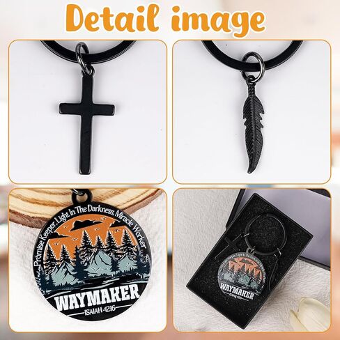 Inspirational Christian Keychains Gifts for Men - Religious Keyrings for Teenage Boys, Cross Bible Verse Baptism Key Chain in Saudi Arabia