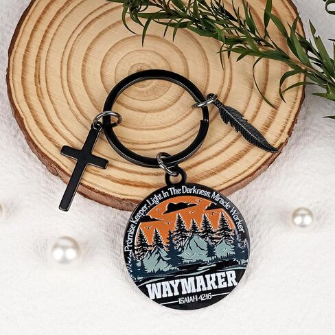 Inspirational Christian Keychains Gifts for Men - Religious Keyrings for Teenage Boys, Cross Bible Verse Baptism Key Chain in Saudi Arabia