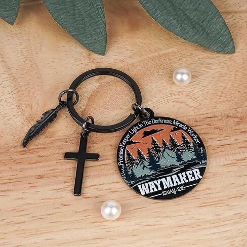 Inspirational Christian Keychains Gifts for Men - Religious Keyrings for Teenage Boys, Cross Bible Verse Baptism Key Chain in Saudi Arabia