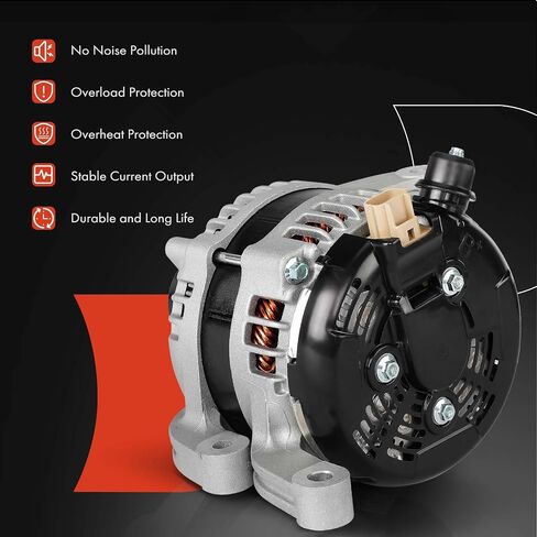 A-Premium Colliator متوافق مع Ford Mustang 2015-2023 2.3L ، RWD ، 12V 200A 4-Groove Decoupler Pulley ، استبدل# 1042106910 ، FR3T10300FA in Saudi Arabia