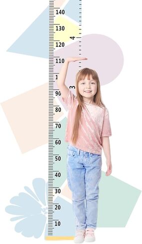 مخطط نمو ارتفاع الطفل ، مخطط قياس ارتفاع القماش للأطفال للأطفال الصغار الصغار ، 79 "× 7.9" حاكم الخشب المقاوم للماء القابل للإزالة لزواج حضانة غرفة الحائط (رسالة) in Saudi Arabia