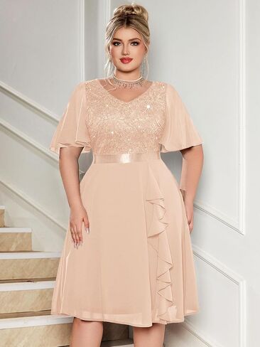 Missmay Women's Plus vize v-tele requin floral lace style style coctail bress for wedding guest in Kuwait