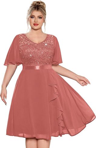 Missmay Women's Plus vize v-tele requin floral lace style style coctail bress for wedding guest in Kuwait
